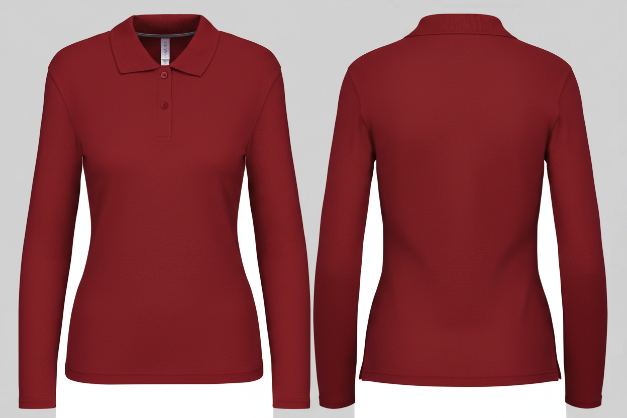 Kariban K244 Dames Polo Lange Mouwen Borduren | Katoen | 220 g/m²