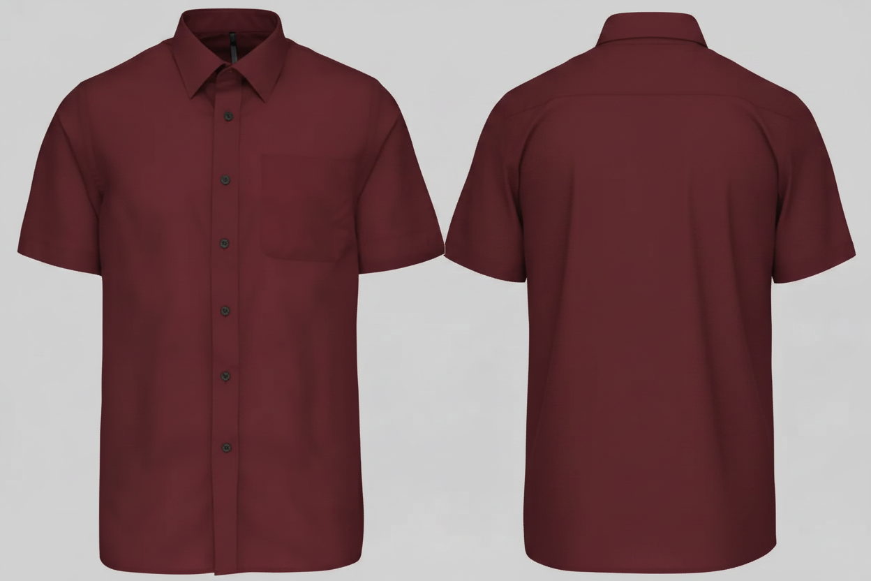 Kariban K551 ACE Heren Overhemd Korte Mouwen Borduren | Polykatoen Poplin | 110 g/m²