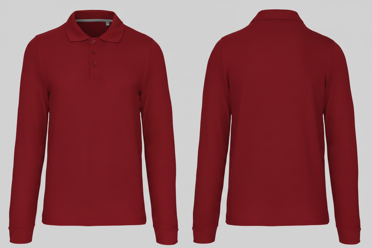 Kariban K243 Heren Polo Lange Mouwen Borduren | Katoen | 220 g/m²
