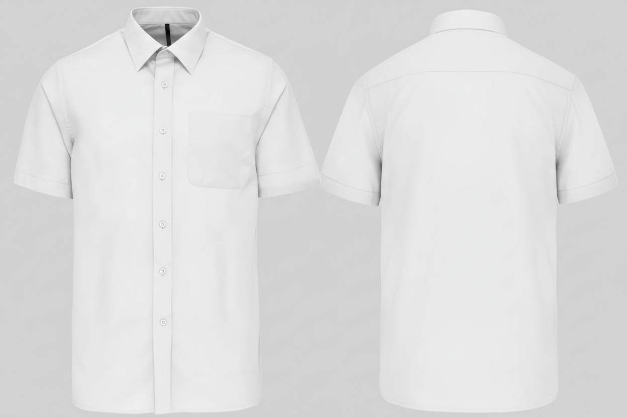 Kariban K551 ACE Heren Overhemd Korte Mouwen Borduren | Polykatoen Poplin | 110 g/m²