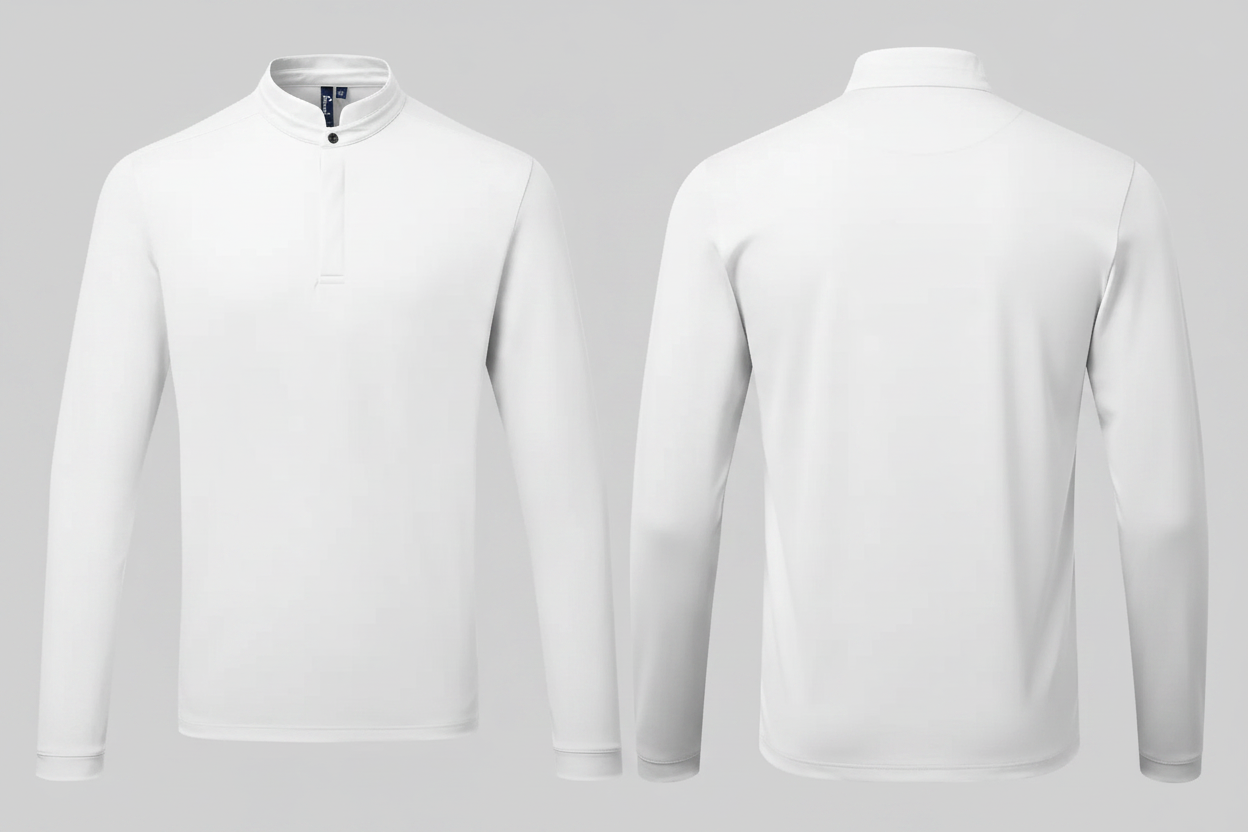 Premier PR647 Coolchecker® Essential Kokspolo met Lange Mouwen Borduren | 100% Gerecycled Polyester | 330 g