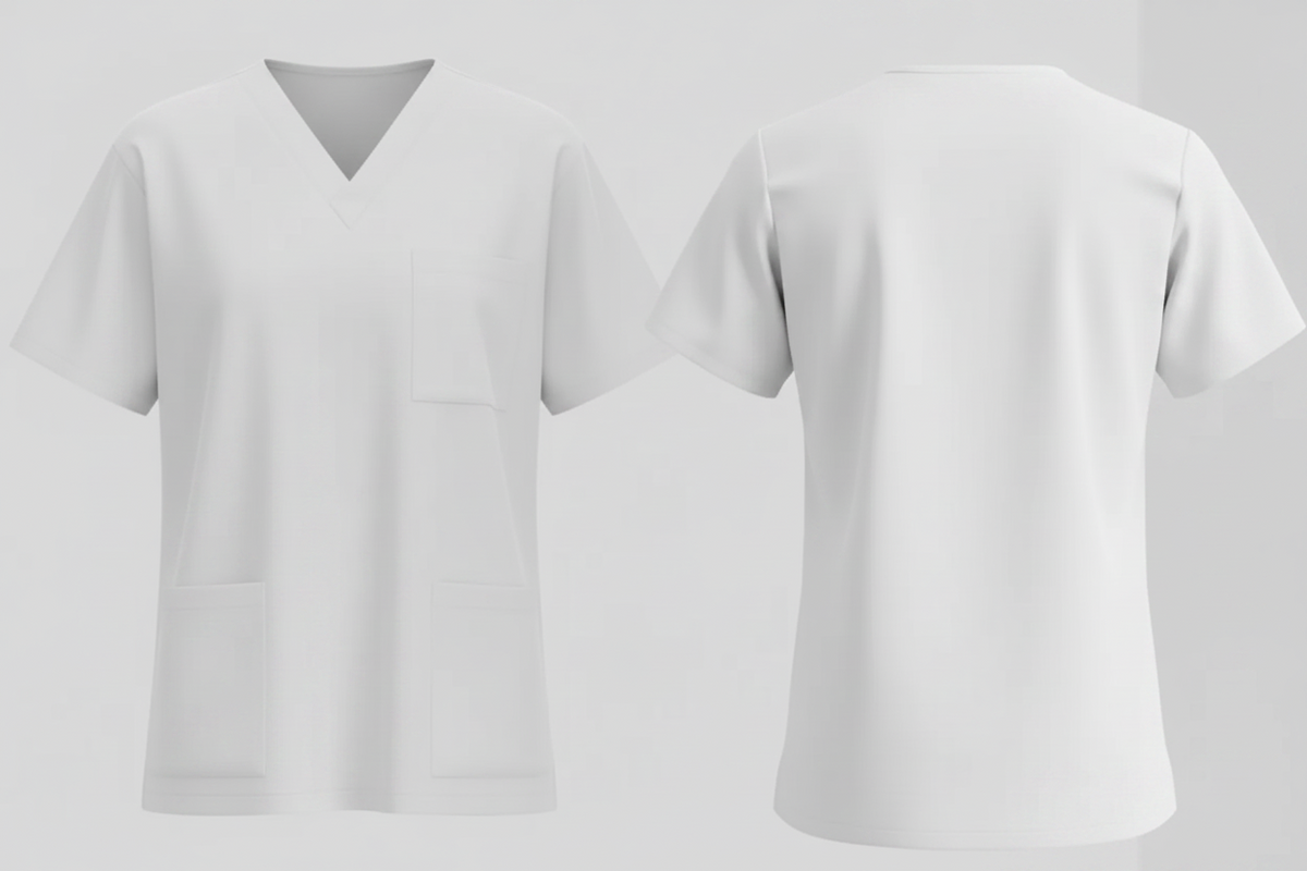 Scrub tunic borduren wit - Radsow Uneek UC921