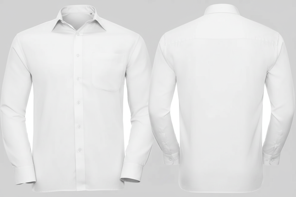 Russell Collection RU934M Poly/Katoenen Easy Care Poplin Overhemd Lange Mouw Borduren | 65% Polyester 35% Katoen | 110 g/m²