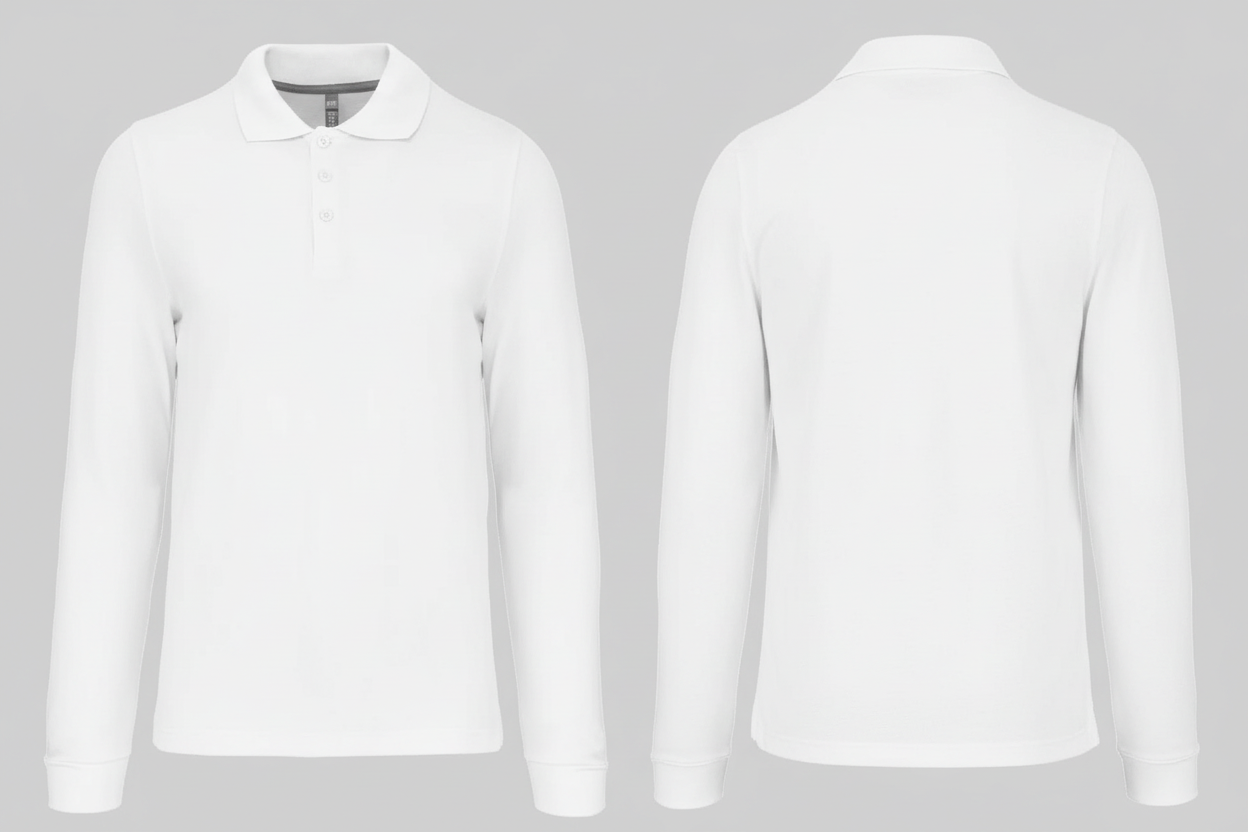 Kariban K243 Heren Polo Lange Mouwen Borduren | Katoen | 220 g/m²