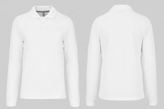 Kariban K243 Heren Polo Lange Mouwen Borduren | Katoen | 220 g/m²