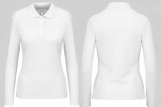 Kariban K244 Dames Polo Lange Mouwen Borduren | Katoen | 220 g/m²