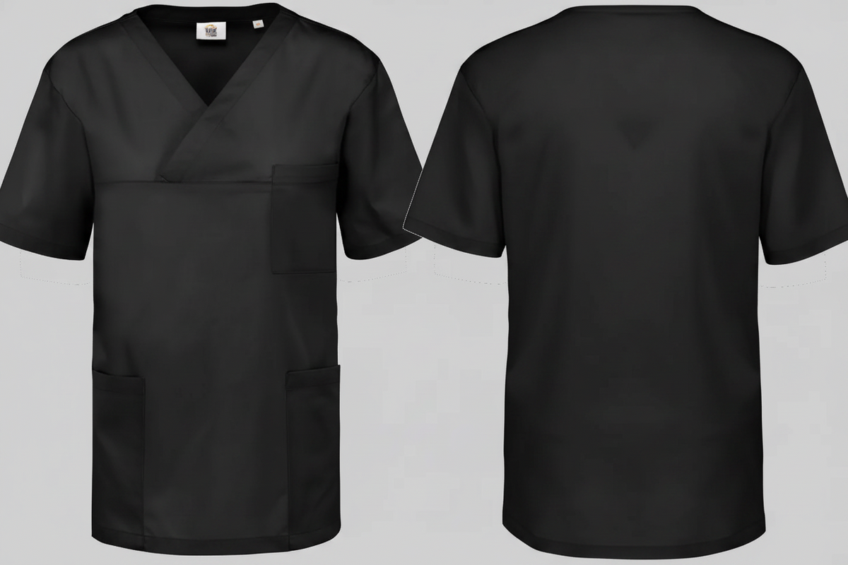 Wk. designed to work wk507 unisex tuniek korte mouwen polykatoen borduren zwart - WK WK5070