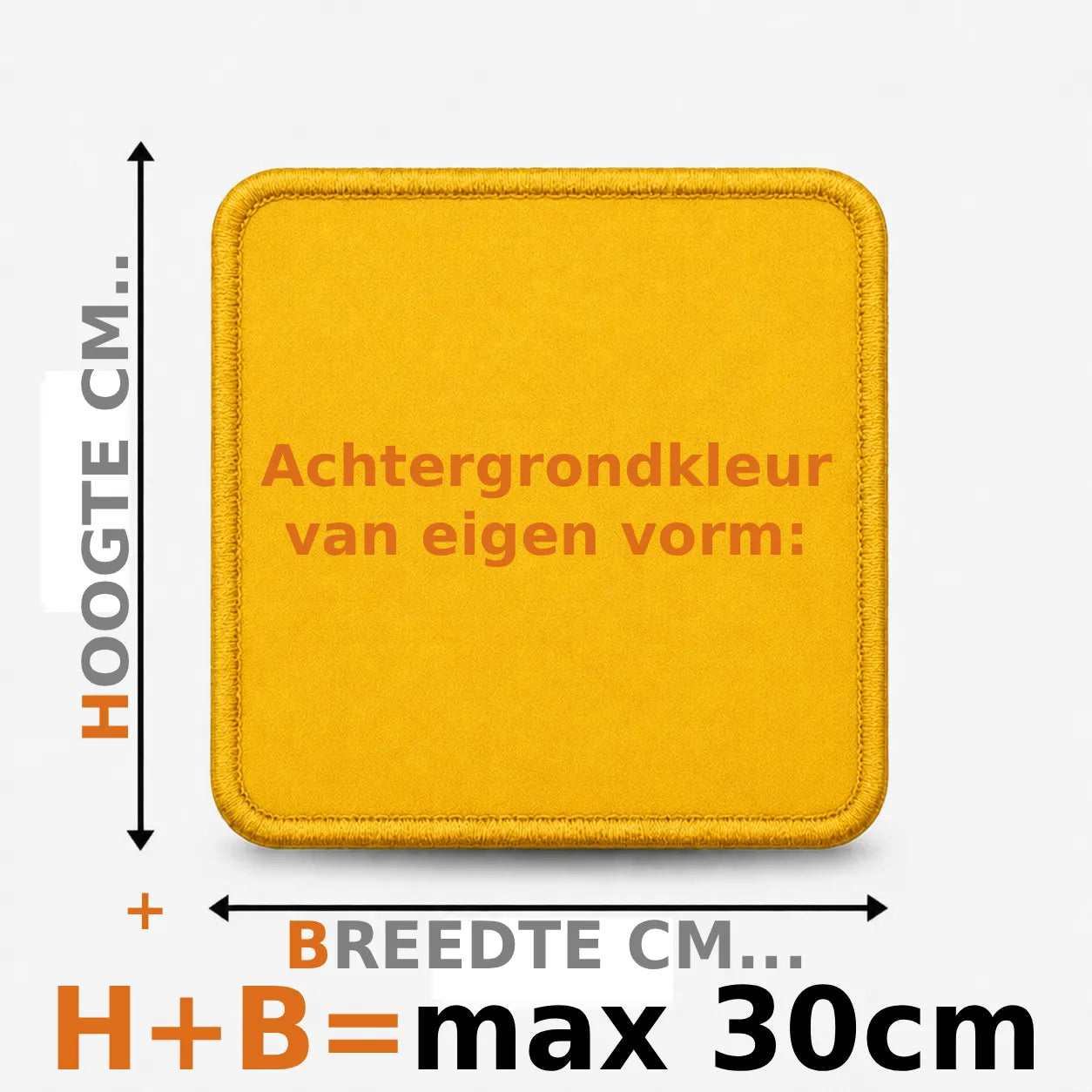 Eigen vorm embleem borduren - max 30cm