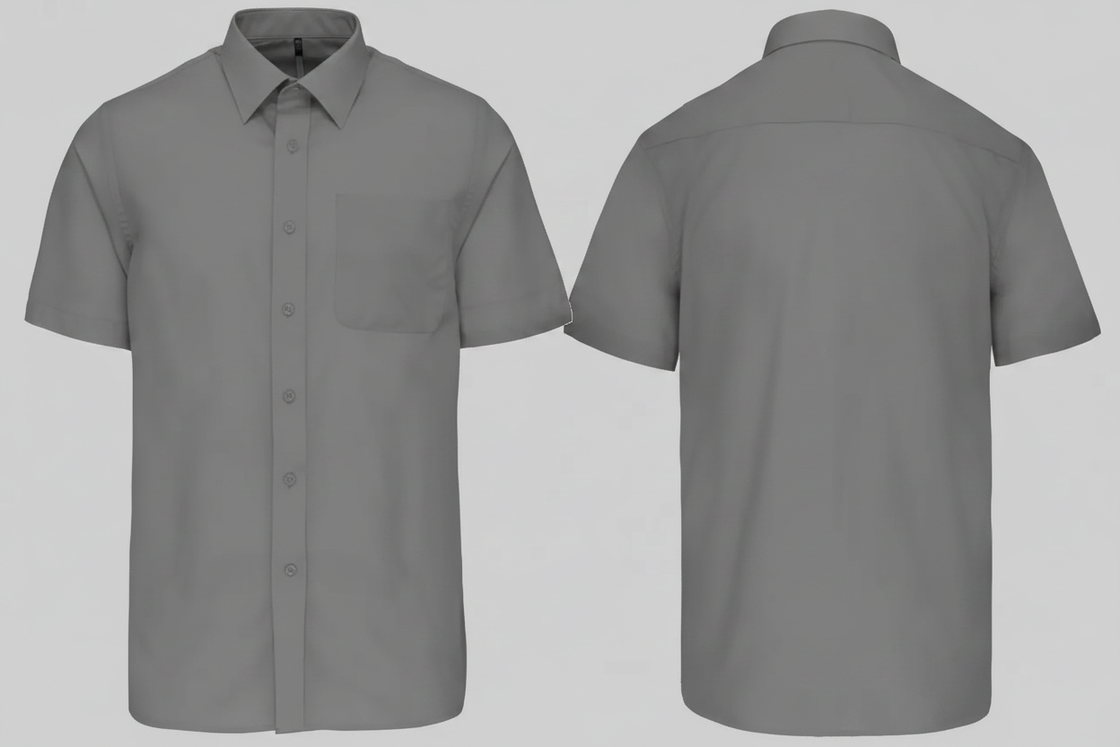 Kariban K551 ACE Heren Overhemd Korte Mouwen Borduren | Polykatoen Poplin | 110 g/m²