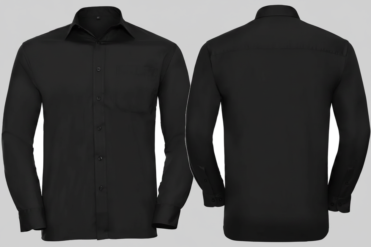 Russell Collection RU934M Poly/Katoenen Easy Care Poplin Overhemd Lange Mouw Borduren | 65% Polyester 35% Katoen | 110 g/m²