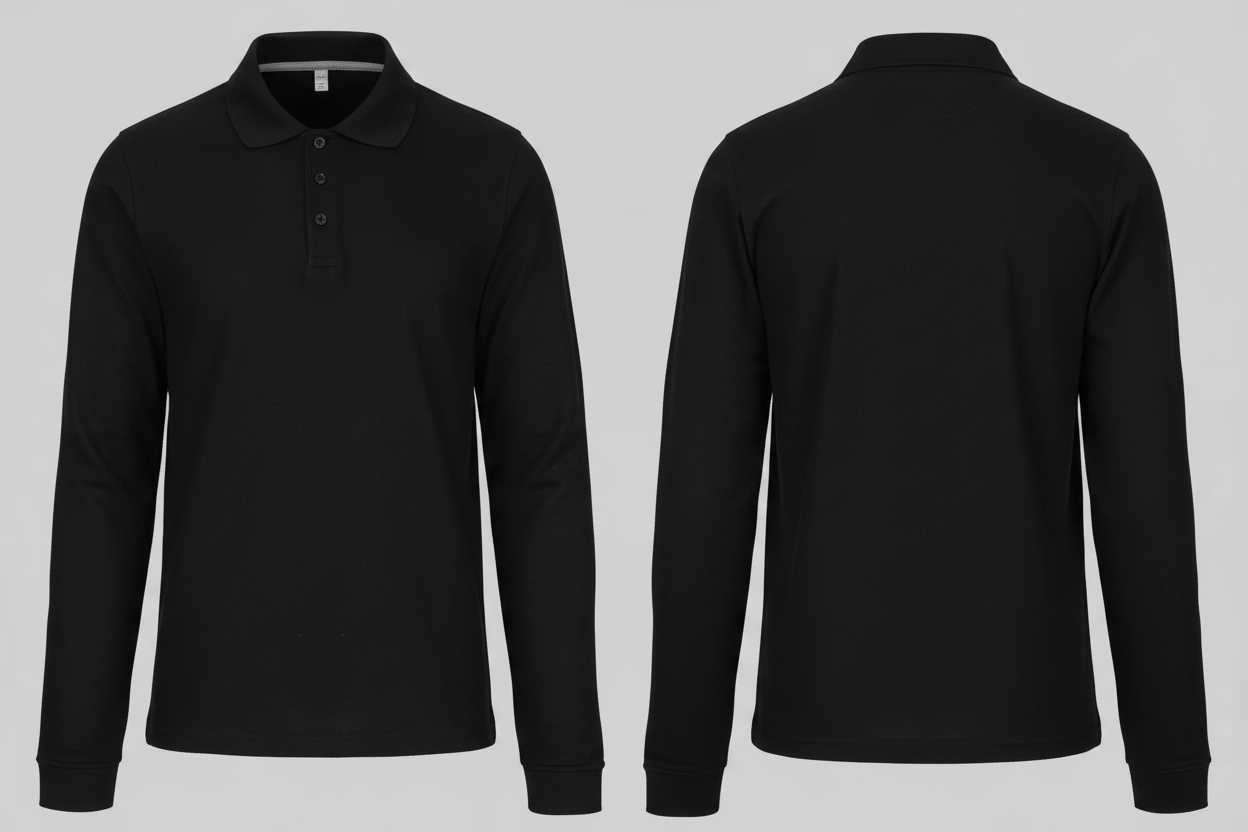 Kariban K243 Heren Polo Lange Mouwen Borduren | Katoen | 220 g/m²