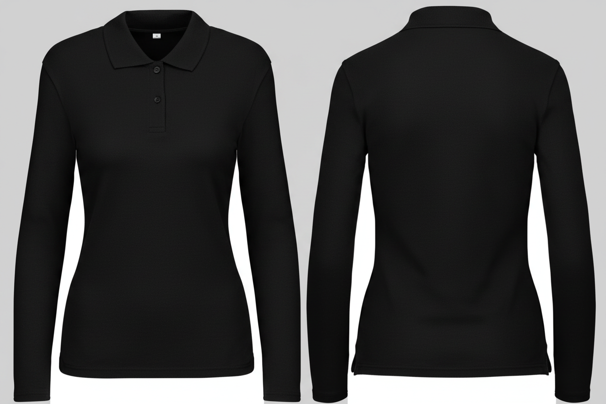 Kariban K244 Dames Polo Lange Mouwen Borduren | Katoen | 220 g/m²
