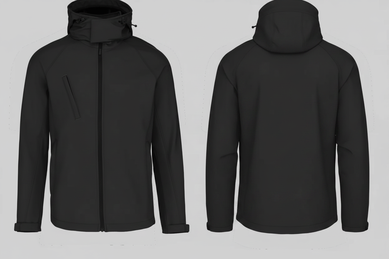 Kariban K413 Heren Softshell Jas met Capuchon Borduren | 100% Polyester | 3-laags
