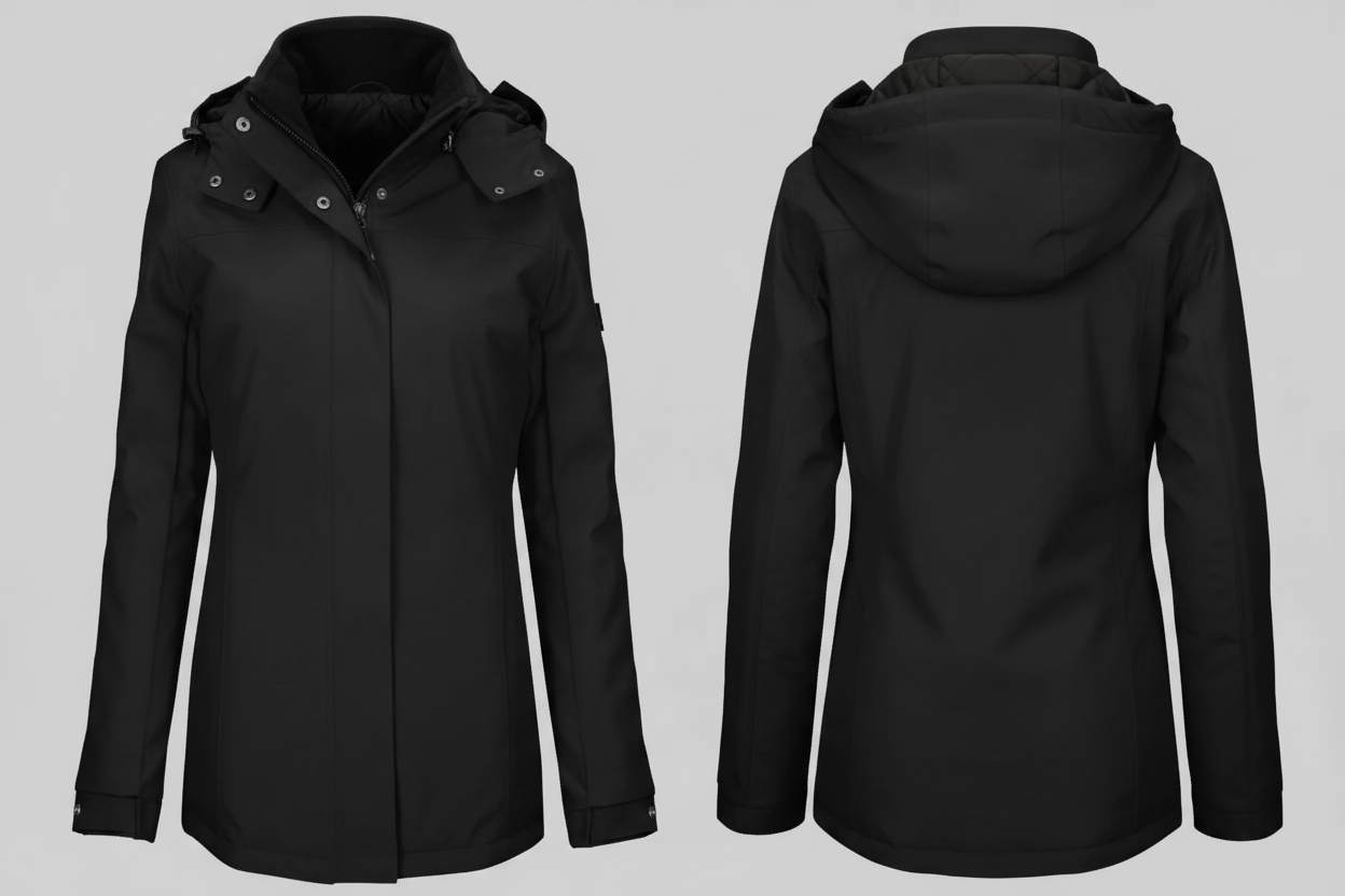 Kariban K6108 Stijlvolle Damesparka met Afneembare Capuchon Borduren | 100% Polyester Oxford
